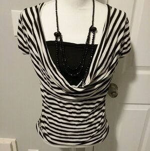 Women's beautiful black and white striped shirt